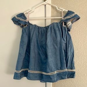 Lovers and Friends chambray backless top